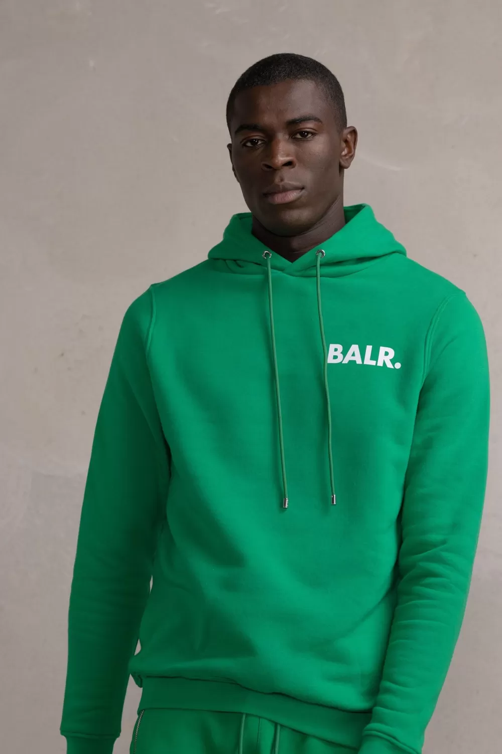 Clearance Brand Straight Small Logo Hoodie Putting Green/Bright White Heren Hoodies