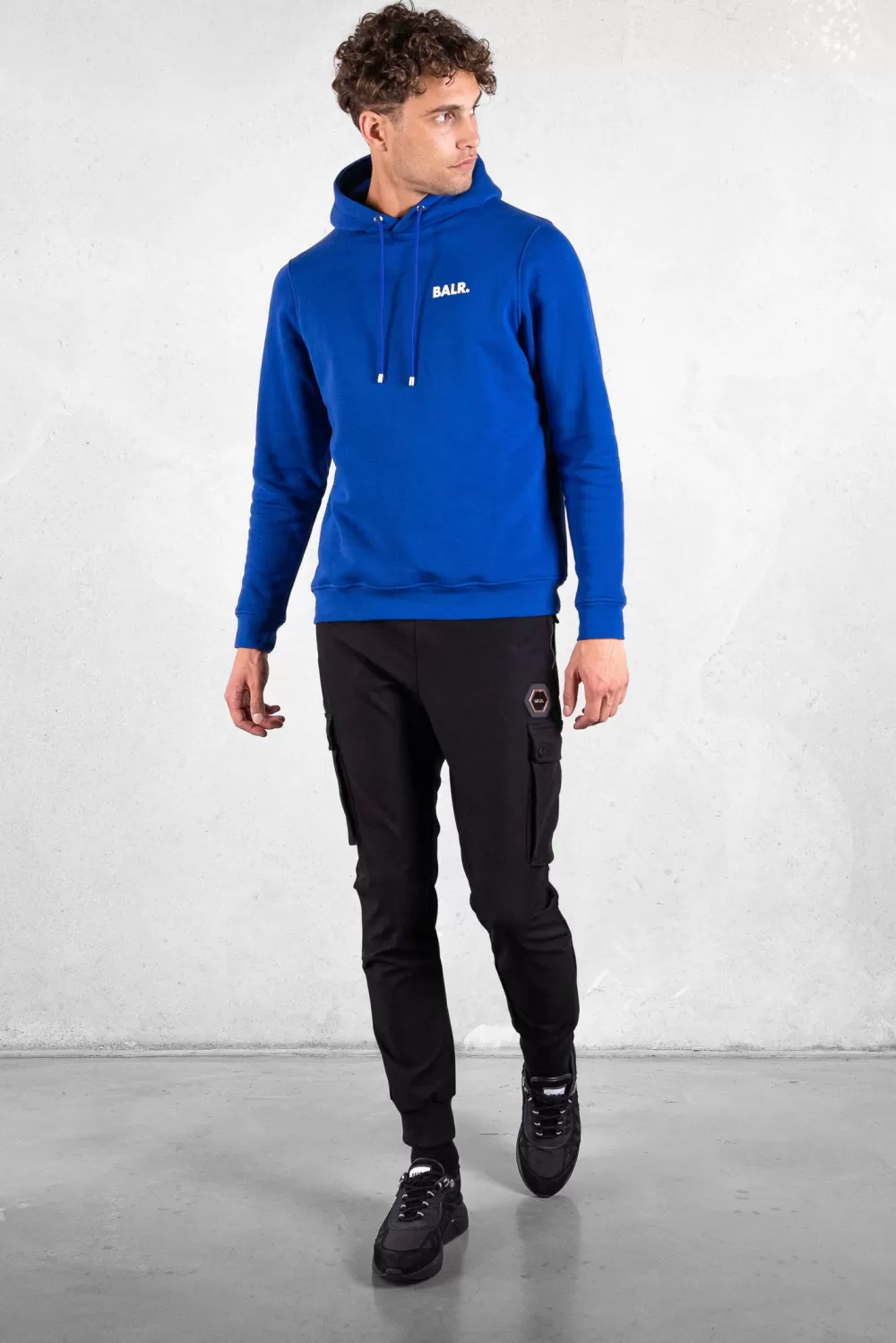 Hot Brand Straight Small Logo Hoodie Surf The Web/Bright White Heren Hoodies