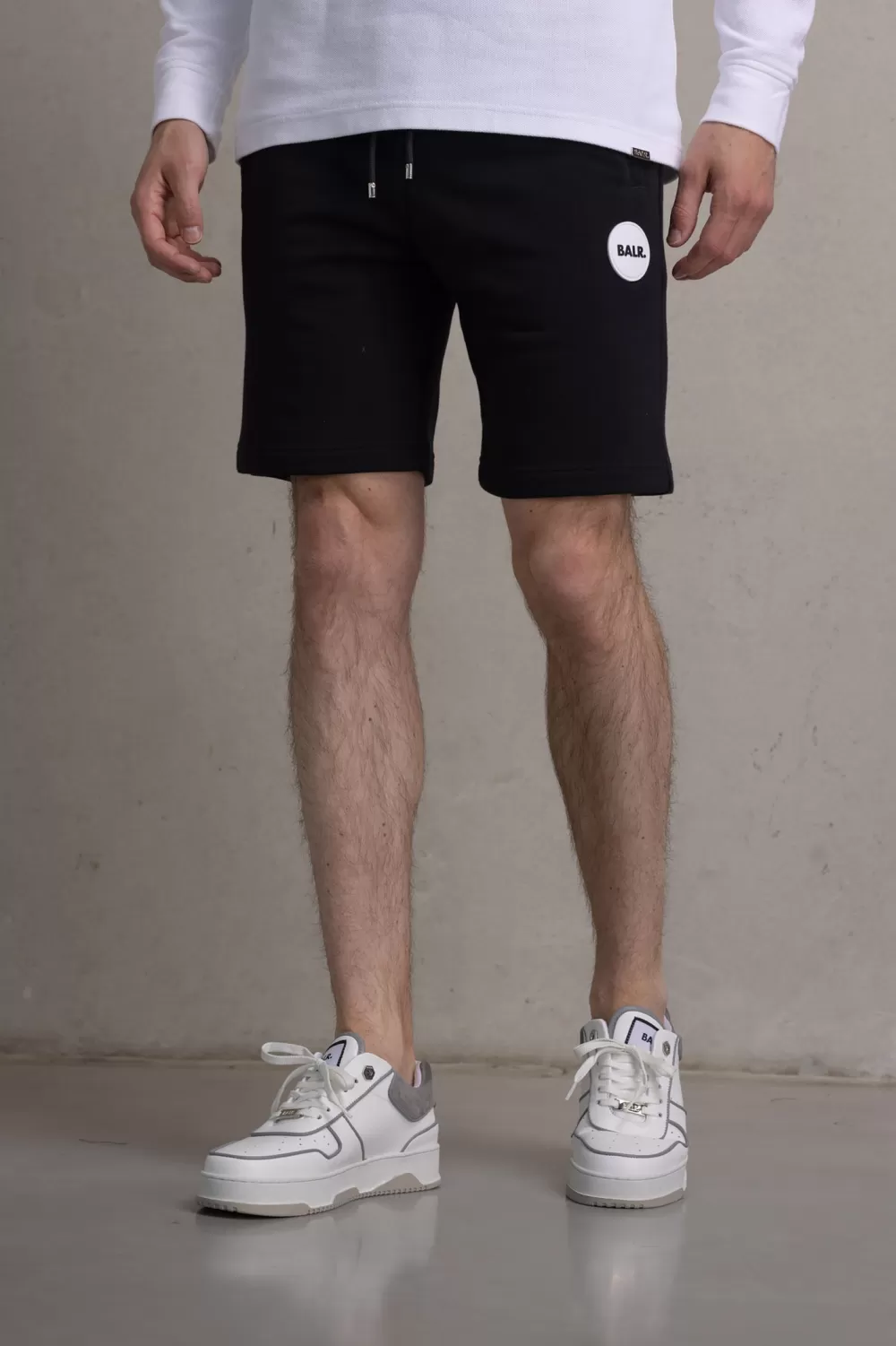 Cheap Tony Regular Round Rubber Badge Sweat Shorts Jet Black Heren Shorts